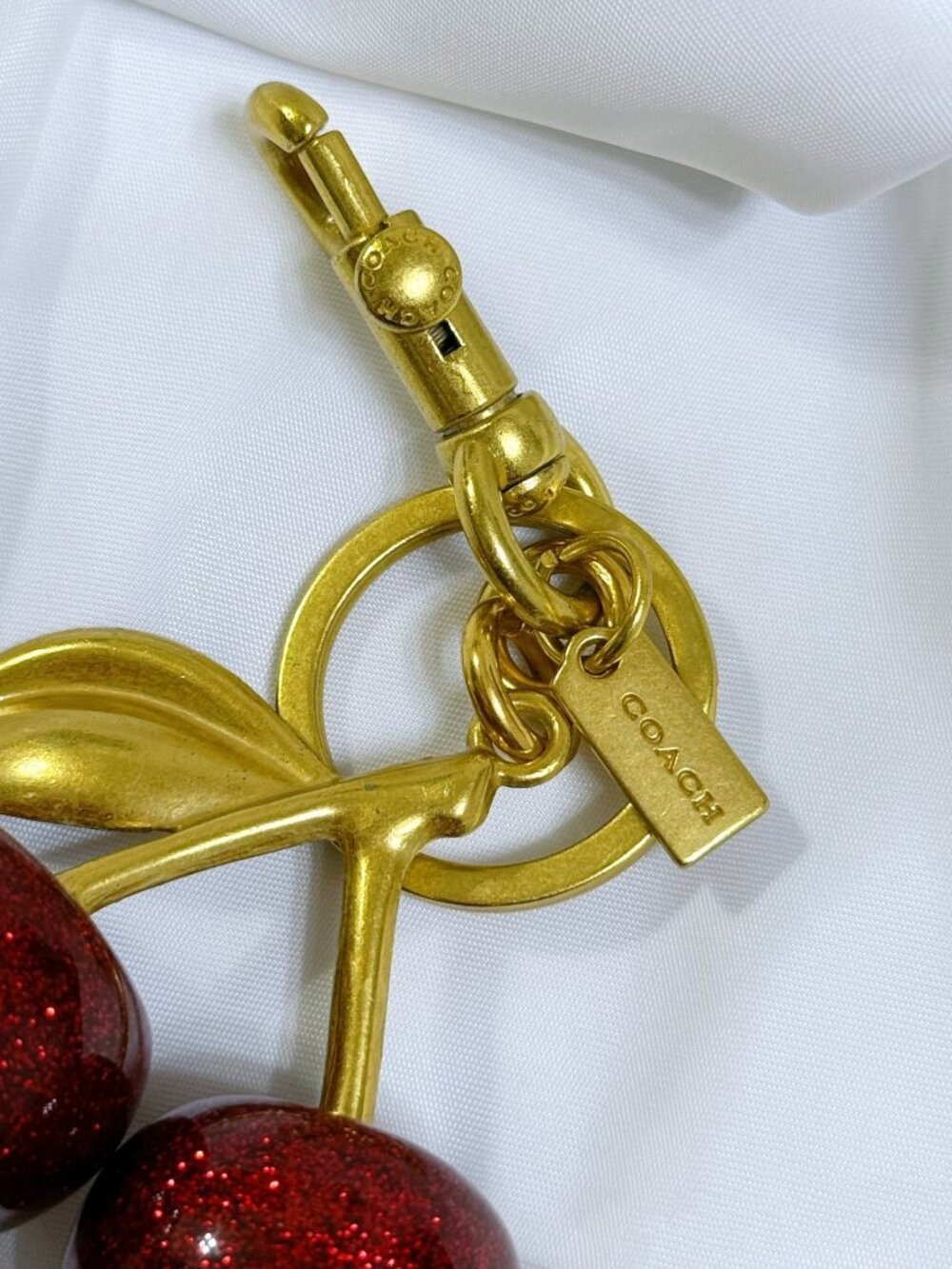 Coach Red Cherry Keychain Bag Charm - Picture 4 of 5